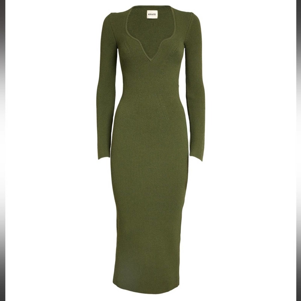 KHAITE Alessandra Ribbed MIDI bodycon Dress